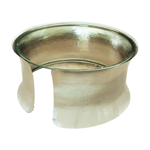 Global Views Cuff Timeless Minimalist Curved Drum Coffee Table