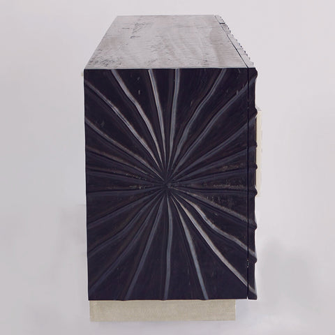 Modern Media Console with Pull Handles Matte Media Storage