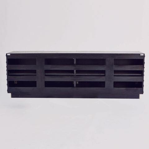 Modern Media Console with Pull Handles Matte Media Storage