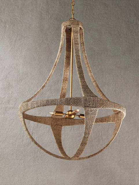 Ibiza Candelabra Chandelier in Gold Coastal Ceiling Light
