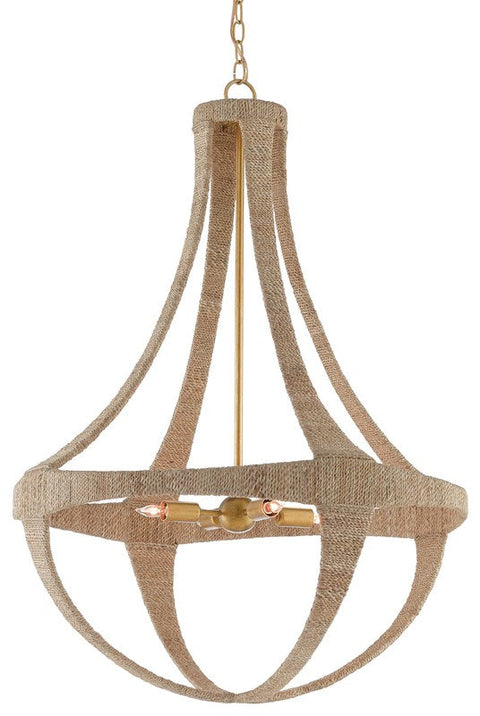 Ibiza Candelabra Chandelier in Gold Coastal Ceiling Light