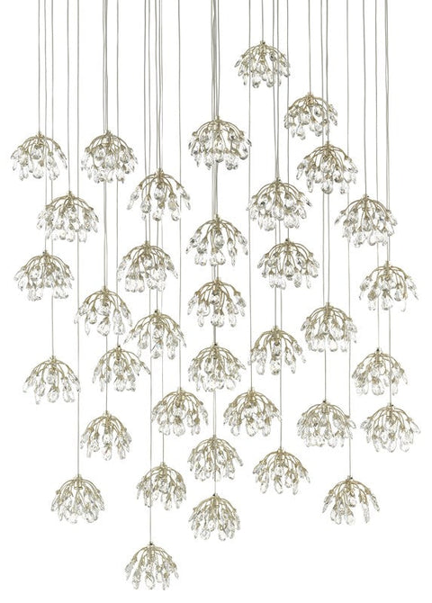 Ambient Tiered Pendant Light with Crystals Elegant Ceiling Light