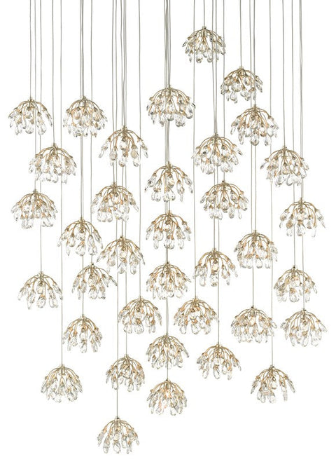 Ambient Tiered Pendant Light with Crystals Elegant Ceiling Light