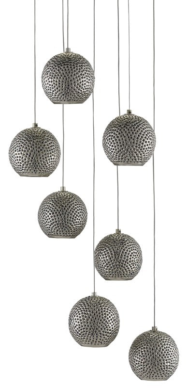 Giro Modern Round Pendant Light with Beads Accent