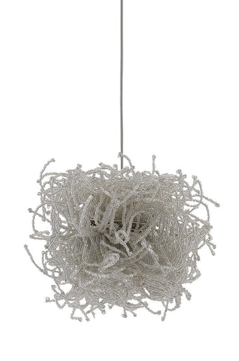 Birds Nest Modern Pendant Light with Beads Accent