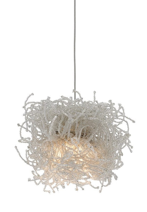 Birds Nest Modern Pendant Light with Beads Accent