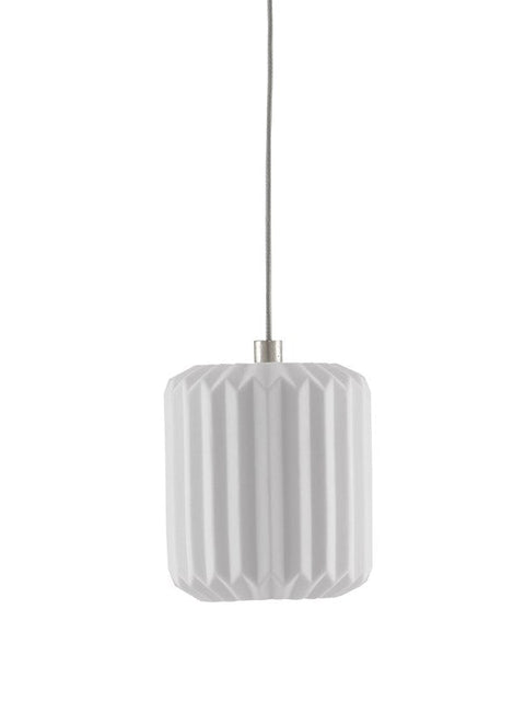 Accent Dove Modern Cylinder Pendant Light with Pleated Shade