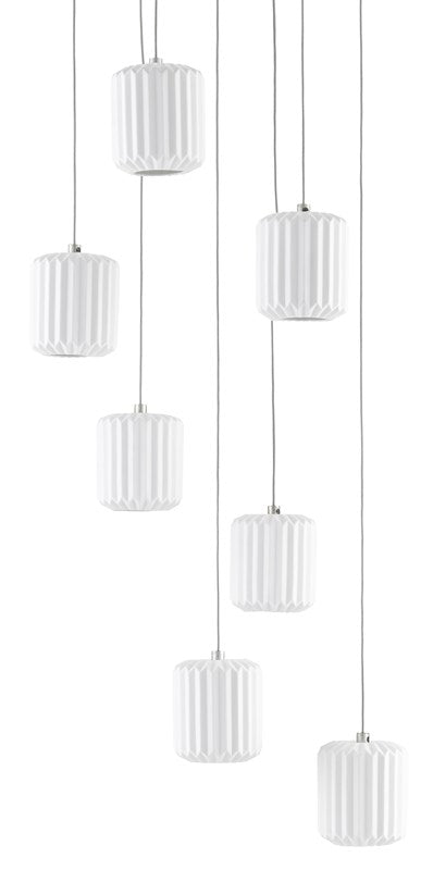 Ambient Dove Modern Cylinder Pendant Light with Pleated Shade