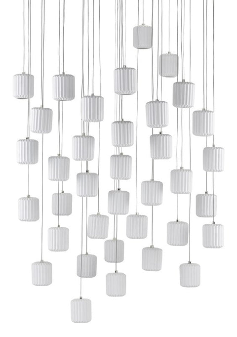 Dove Accent Modern Tiered Pendant Light with Pleated Shade