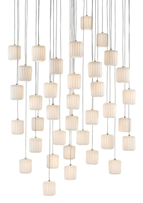 Dove Accent Modern Tiered Pendant Light with Pleated Shade