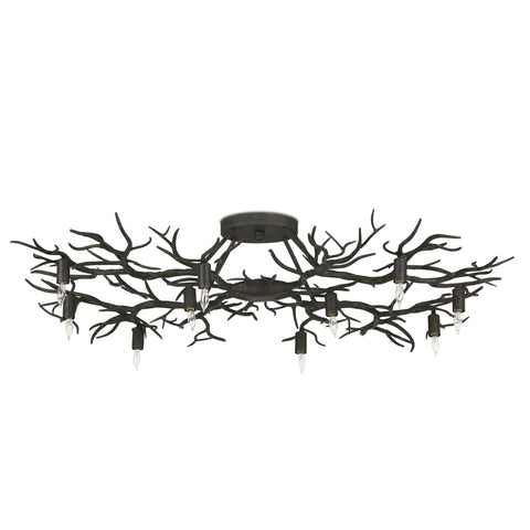 Rainforest Ambient Tree Carving Organic Semi Flush Mount Ceiling Light