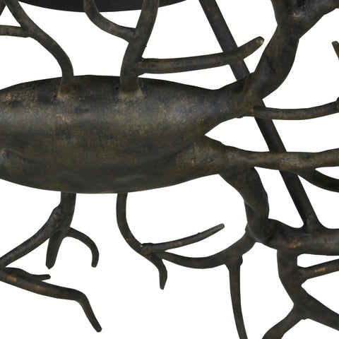 Rainforest Ambient Tree Carving Organic Semi Flush Mount Ceiling Light