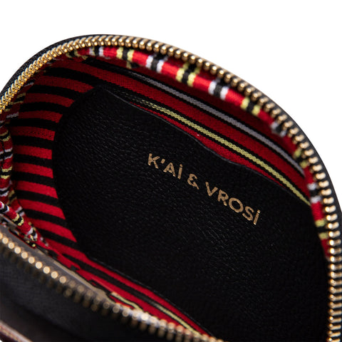 Stripe Crossbody with Zipper and Interior Pocket