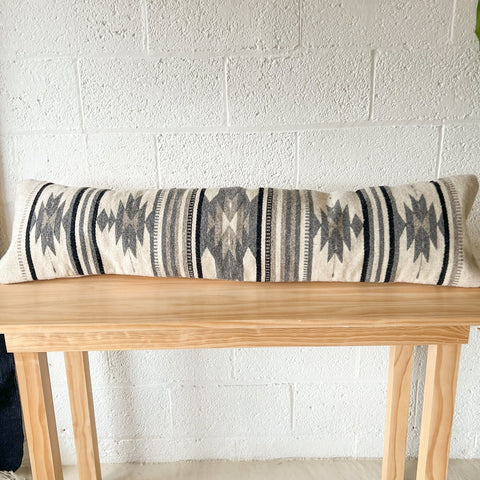 Artful Traditionalist Bohemian Lumbar Wool Pillow