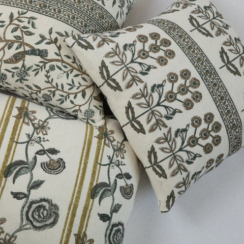 Filling Spaces Artful Traditionalist Bohemian Hand Block Print Accent Throw Pillow - 20 x 20