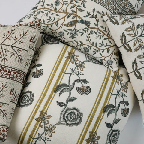 Filling Spaces Artful Traditionalist Hand Block Print Accent Throw Pillow - 22 x 22