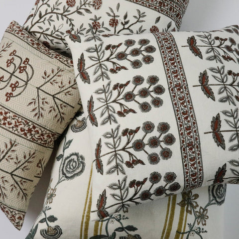 Filling Spaces Artful Traditionalist Bohemian Hand Block Print Accent Throw Pillow - 20 x 20