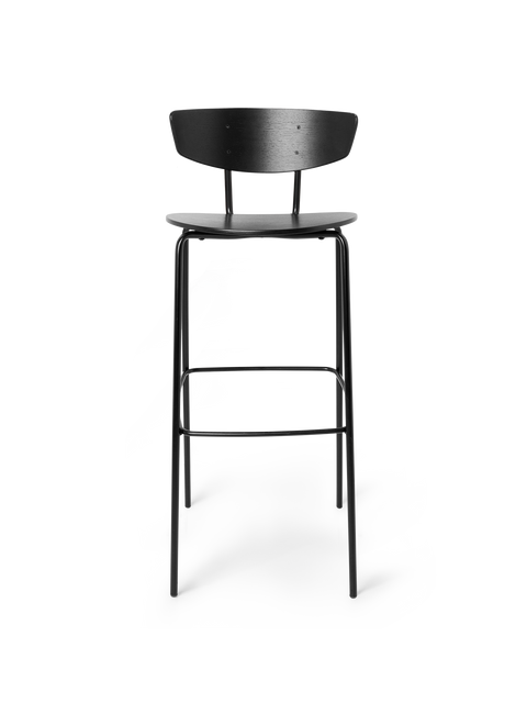 Herman Timeless Minimalist Bar Stool with Curved High Back