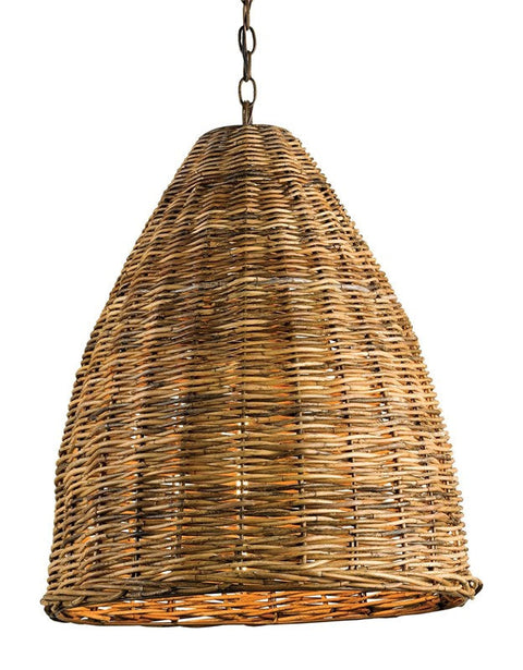 Basket Accent Organic Bohemian Handcrafted Pendant Light