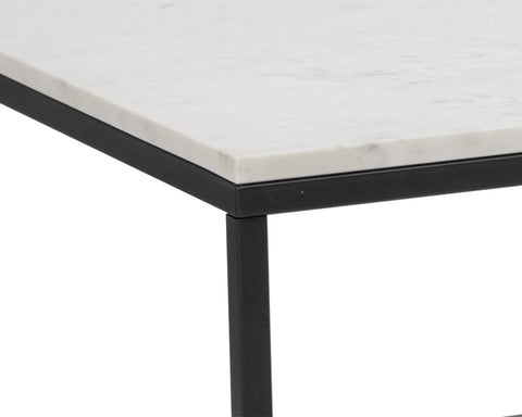 Sunpan Ellery Timeless Minimalist Rectangle Marble Coffee Table