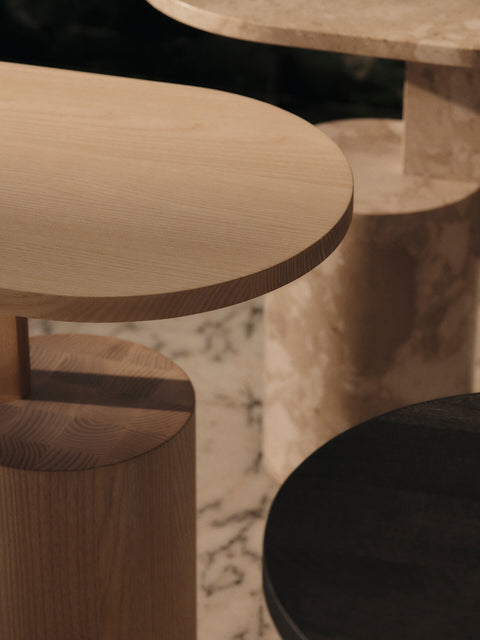 Timeless Minimalist Oval Wood Center Table Minimalist Accent Table
