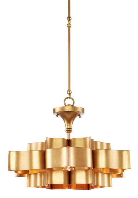 Grand Lotus Tiered Chandelier in Gold Elegant Ceiling Light