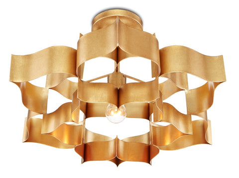 Grand Lotus Tiered Chandelier in Gold Elegant Ceiling Light