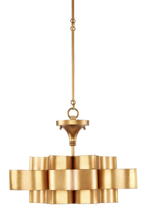 Grand Lotus Tiered Chandelier in Gold Elegant Ceiling Light