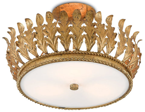 Biddulph Designer Collaboration Elegant Carving Semi Flush Mount Ceiling Light