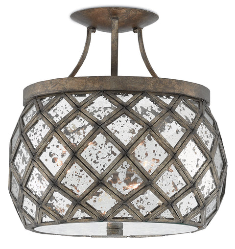 Buckminster Ambient Art Deco Beveled Hexagon Ceiling Light