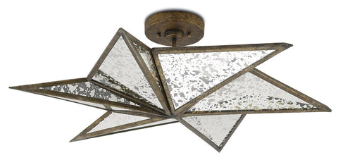 Stargazer Accent Modern Beveled Semi Flush Mount Ceiling Light