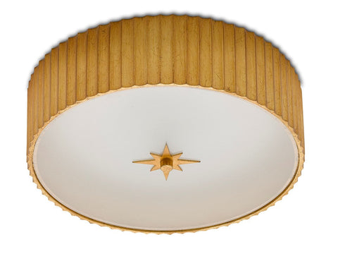 Caravel Ambient Fluted Drum Traditional Flush Mount Ceiling Light