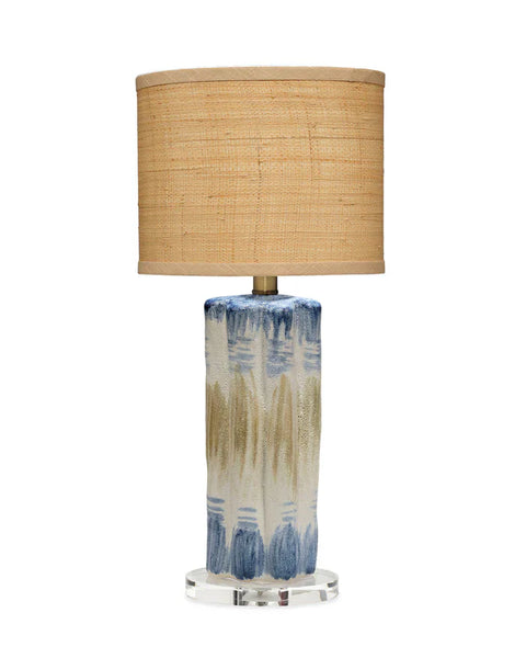 Accent Abstract Handcrafted Drum Table Lamp for Organic Spaces