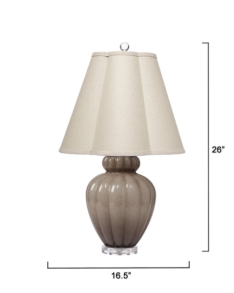 Agnes Elegant Accent Table Lamp with Fluted Scallop Trim