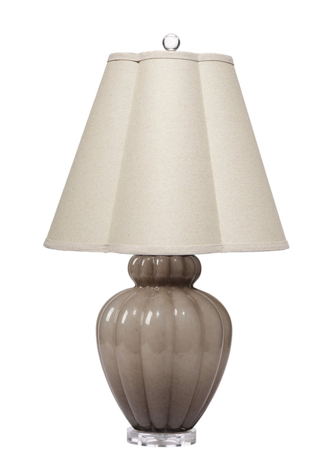 Agnes Elegant Accent Table Lamp with Fluted Scallop Trim