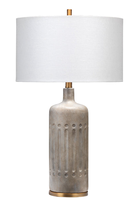 Ambient Annex Textured Drum Table Lamp in Antique Brass