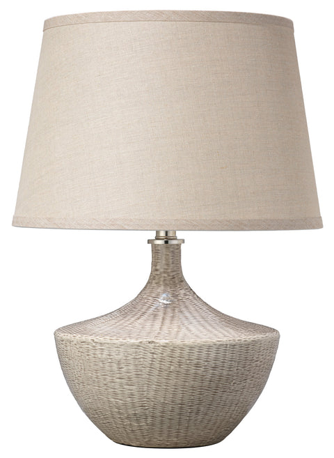 Accent Basketweave Coastal Conical Table Lamp