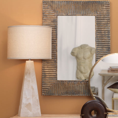 Borealis Handcrafted Column Table Lamp Organic Accent