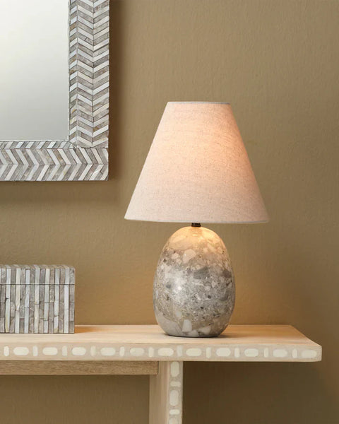 Accent Capsule Modern Conical Table Lamp with Carving