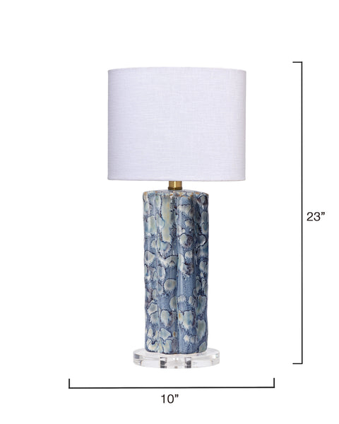 Flurry Column Cylinder Table Lamp with Scallop Trim