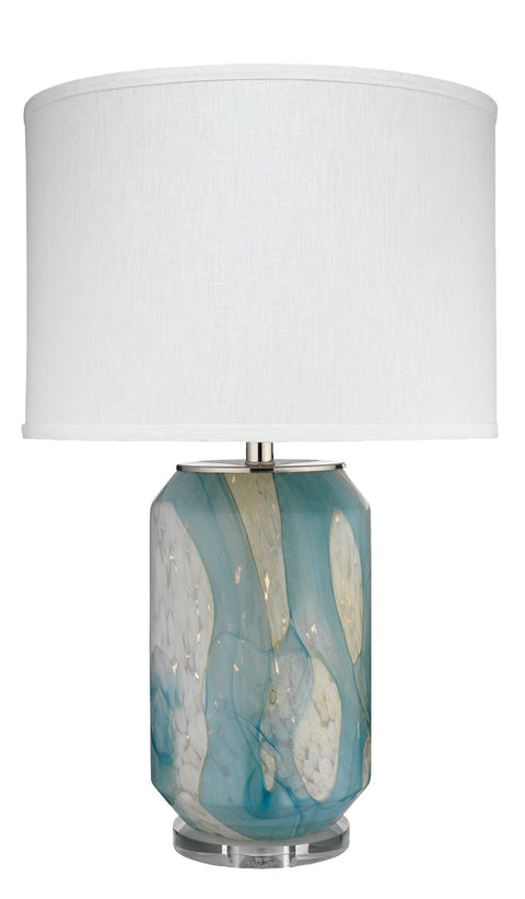 Helen Accent Handcrafted Art Glass Drum Table Lamp