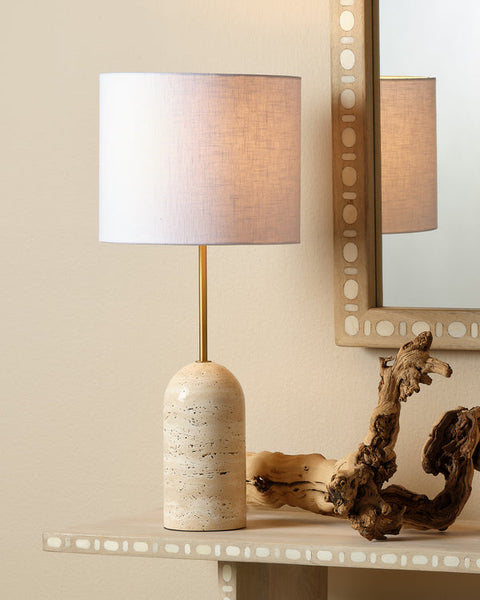 Holt Elegant Column Drum Table Lamp with Finial