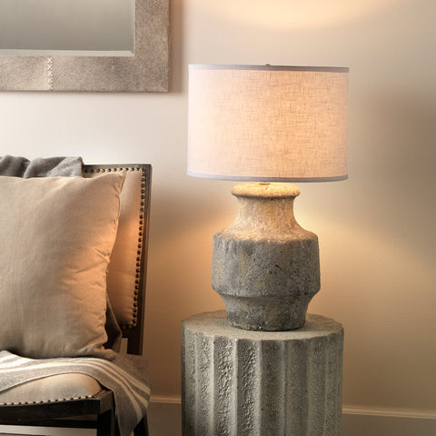 Accent Ambient Masonry Column Drum Modern Table Lamp