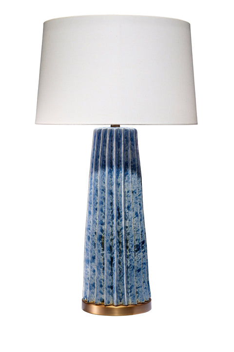 Contemporary Drum Table Lamp with Pleats