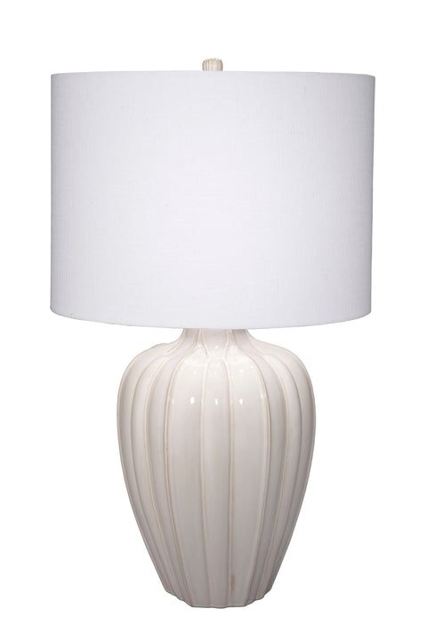 Seraphina Ambient Handcrafted Fluted Drum Table Lamp