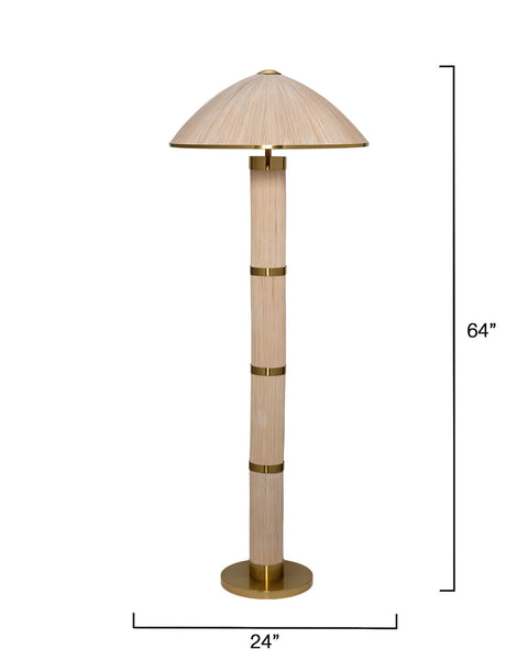 Seychelles Floor Lamp in Bleached Rattan