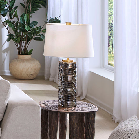 Wright Column Embossed Table Lamp for Modern Spaces