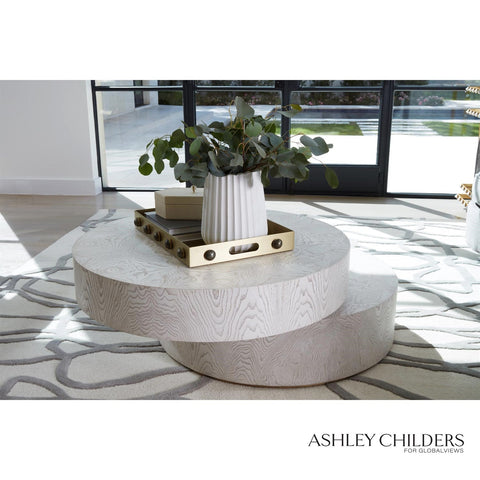 Timeless Minimalist Pivot Drum Coffee Table in Contemporary Style