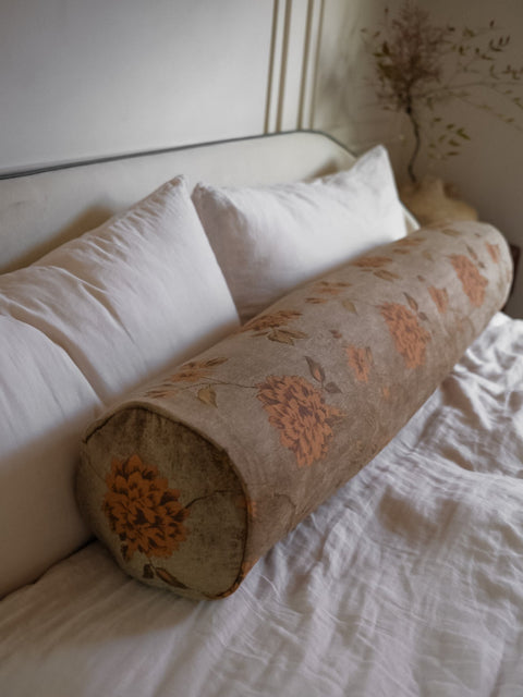 Artful Traditionalist Bolster Pillow with Contrast Trim