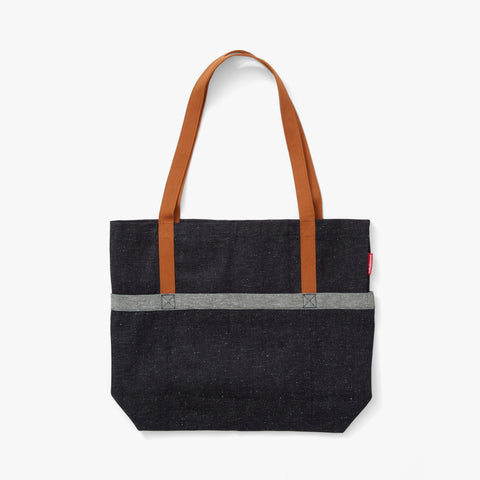 Casual Open Top Solid Tote with Pocket 14 x 18 x 4 Inches